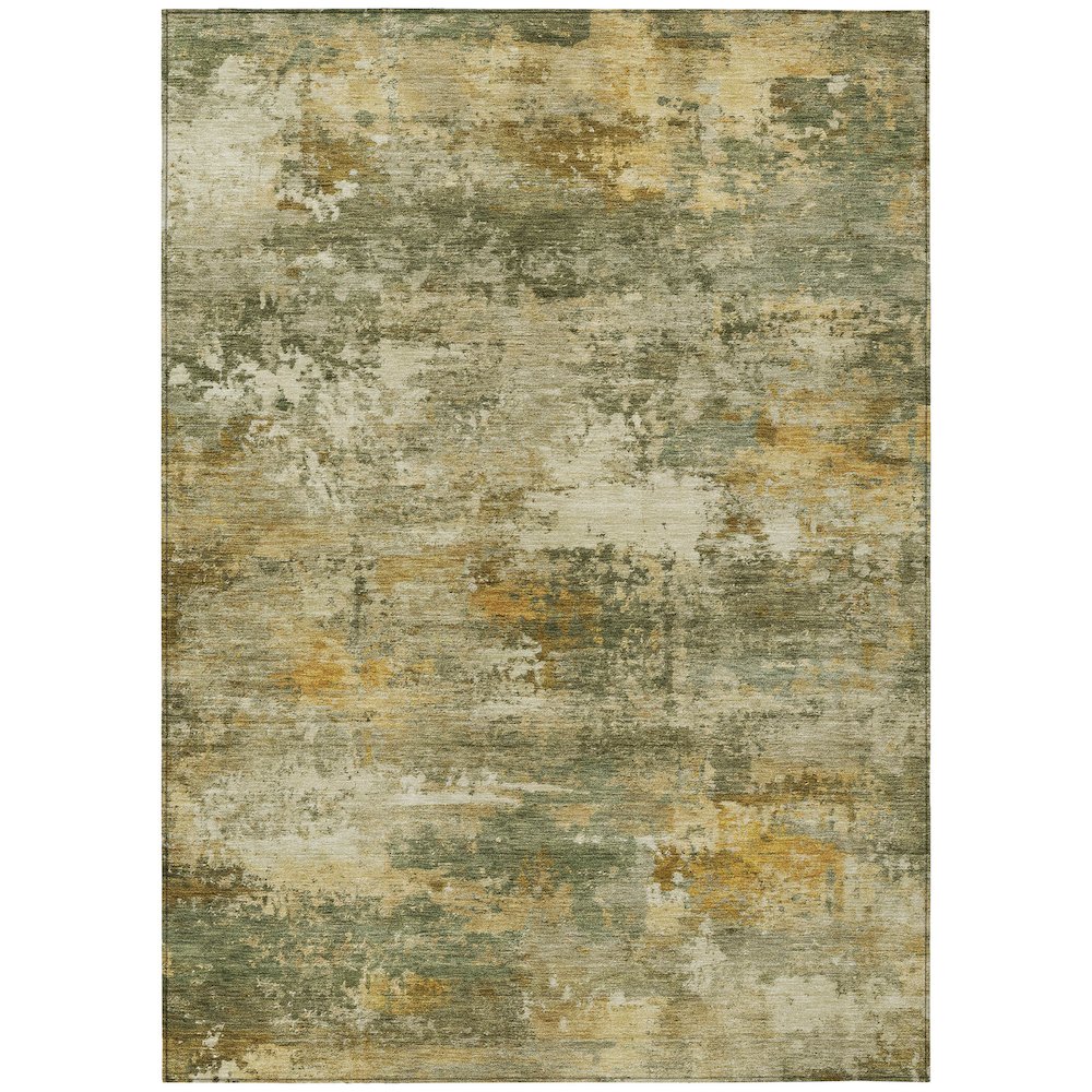 Machine Washable Indoor/Outdoor Chantille ACN2368 Green 5' x 7'6" Rug. Picture 1
