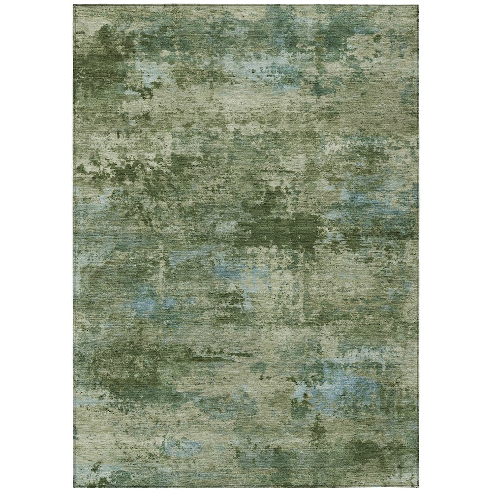Machine Washable Indoor/Outdoor Chantille ACN2370 Green 5' x 7'6" Rug. Picture 1