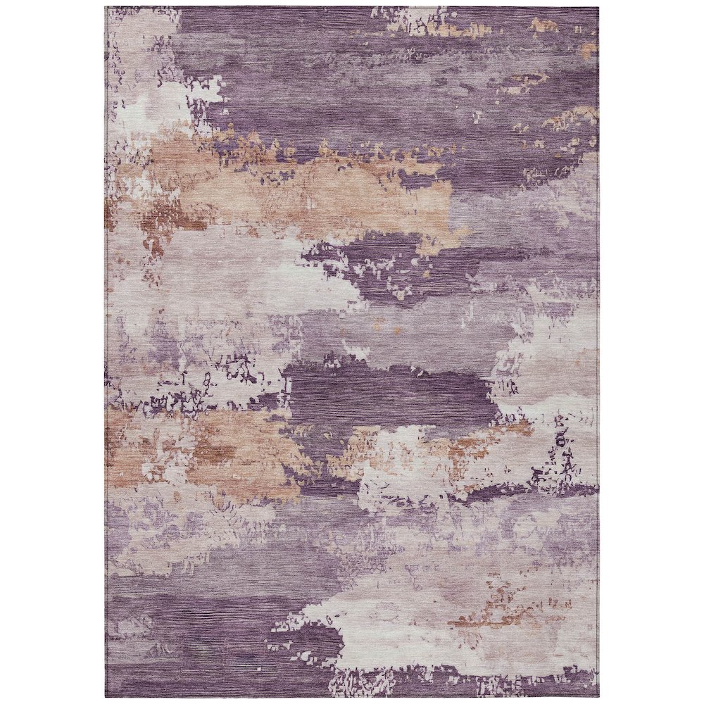 Machine Washable Indoor/Outdoor Chantille ACN2372 Purple 5' x 7'6" Rug. Picture 1