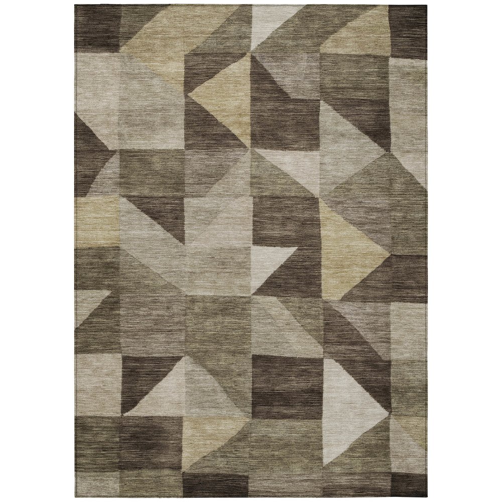 Machine Washable Indoor/Outdoor Chantille ACN2373 Brown 5' x 7'6" Rug. Picture 1