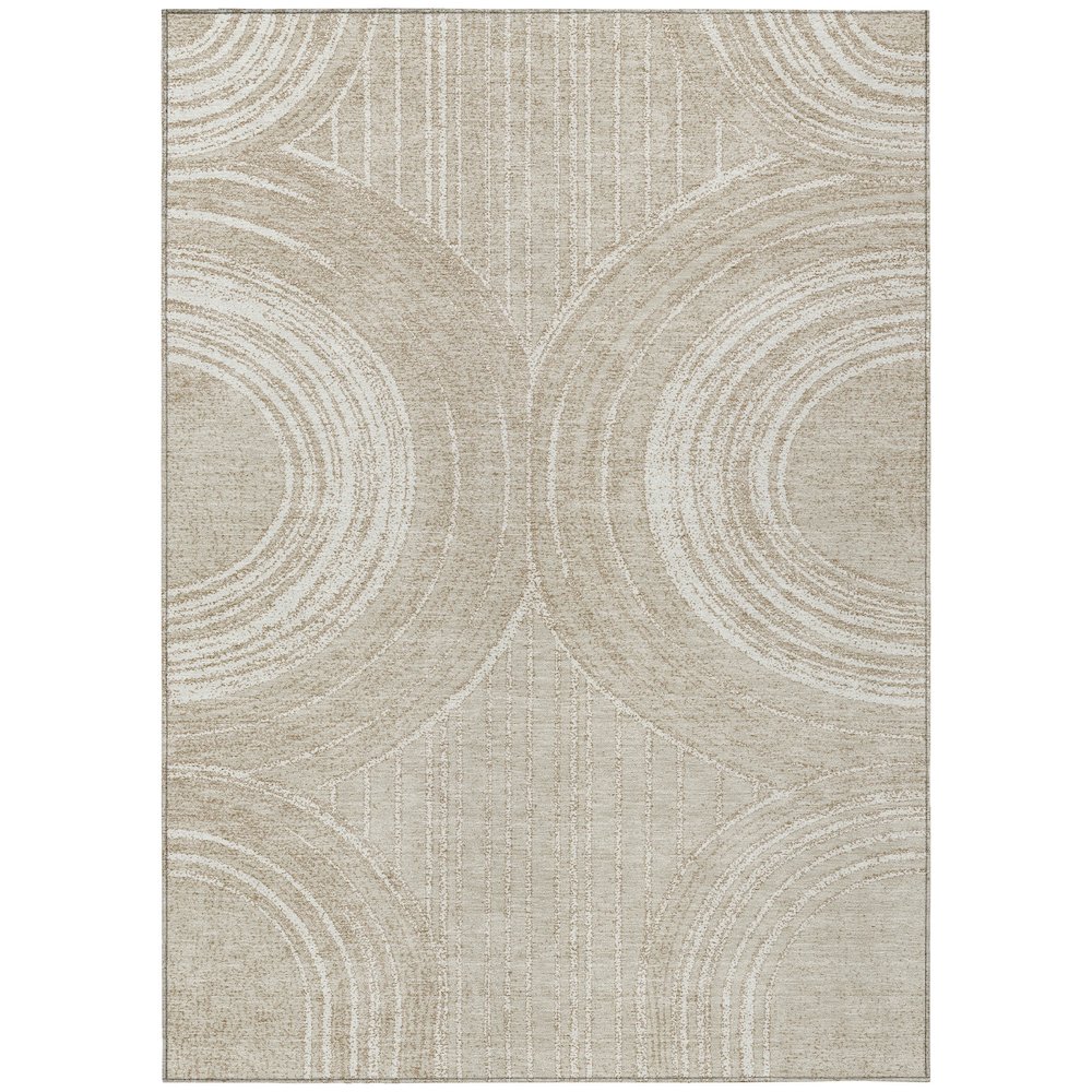 Machine Washable Indoor/Outdoor Chantille ACN2380 Brown 5' x 7'6" Rug. Picture 1