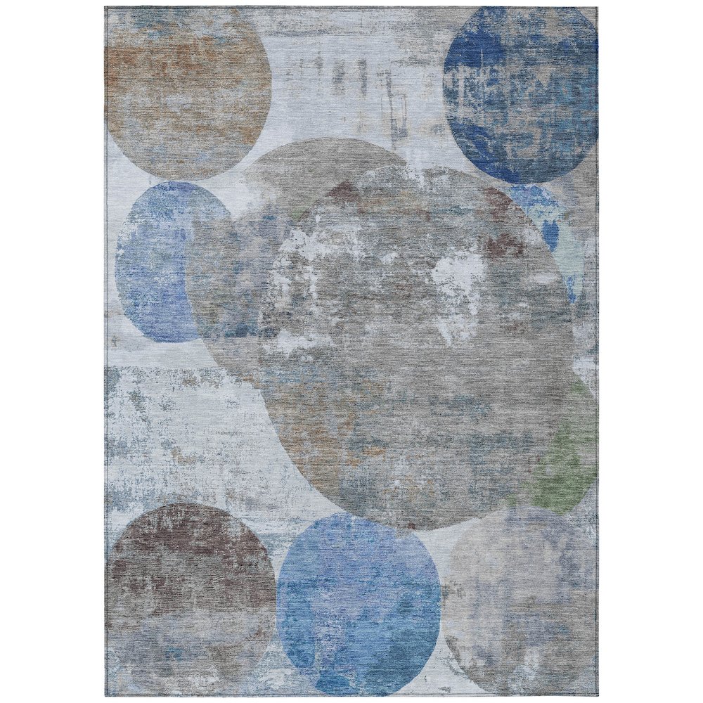 Machine Washable Indoor/Outdoor Chantille ACN2381 Blue 5' x 7'6" Rug. Picture 1