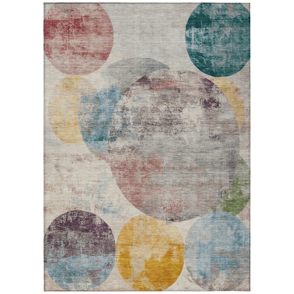 Machine Washable Indoor/Outdoor Chantille ACN2381 Ivory 5' x 7'6" Rug. Picture 1