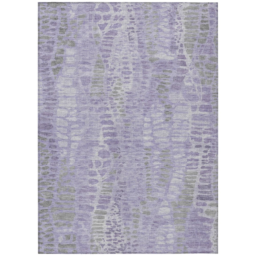 Machine Washable Indoor/Outdoor Chantille ACN2382 Purple 5' x 7'6" Rug. Picture 1