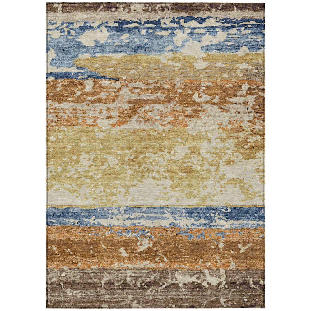 Machine Washable Indoor/Outdoor Chantille ACN2398 Gold 5' x 7'6" Rug. Picture 1