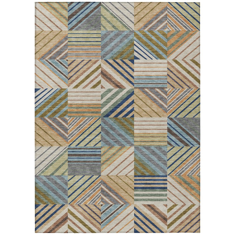 Machine Washable Indoor/Outdoor Chantille ACN2399 Brown 5' x 7'6" Rug. Picture 1