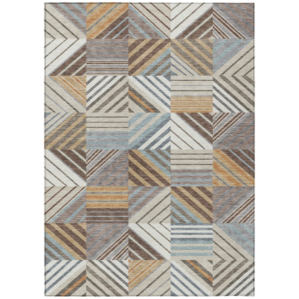 Machine Washable Indoor/Outdoor Chantille ACN2399 Brown 5' x 7'6" Rug. Picture 1