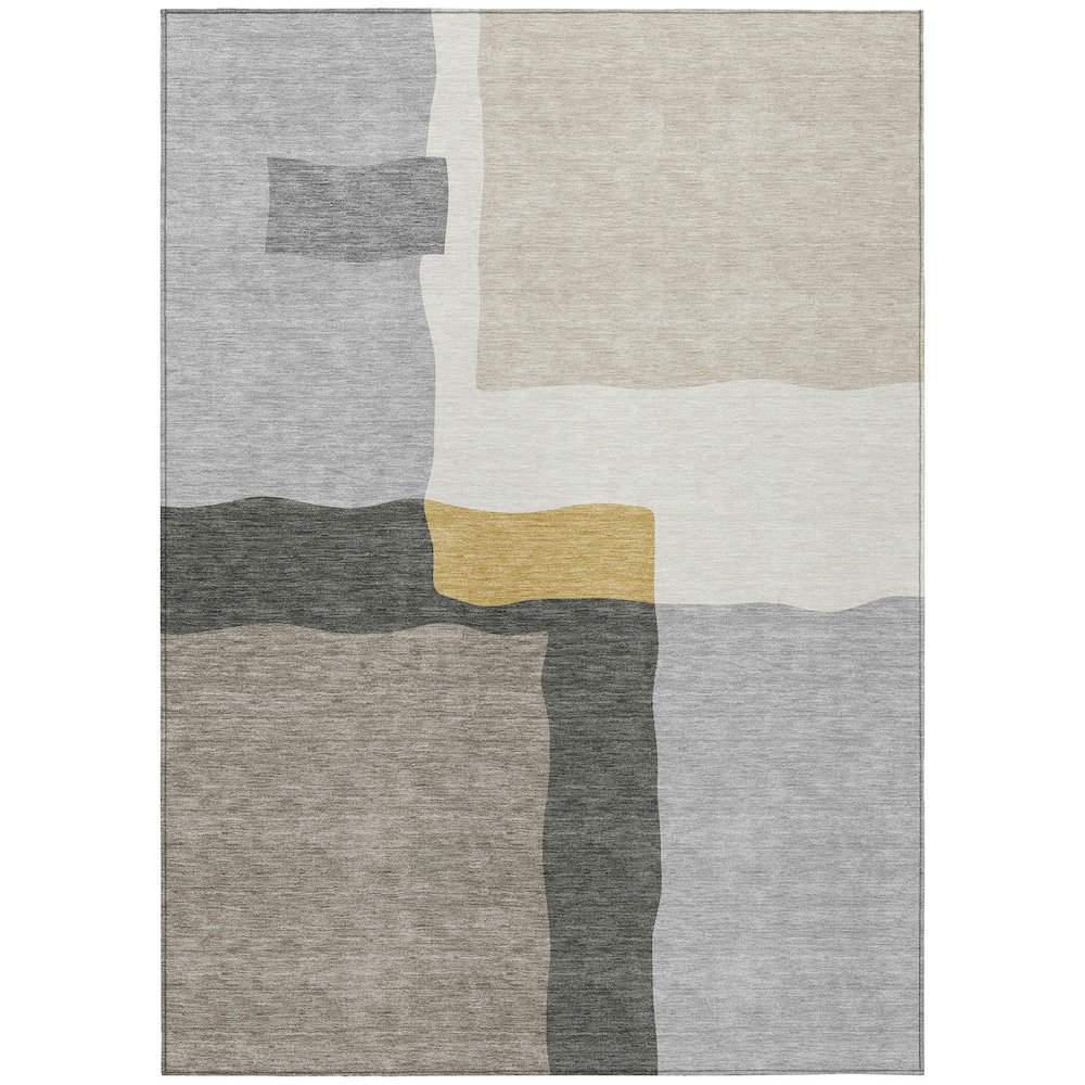 Machine Washable Indoor/Outdoor Chantille ACN2400 Gray 5' x 7'6" Rug. Picture 1