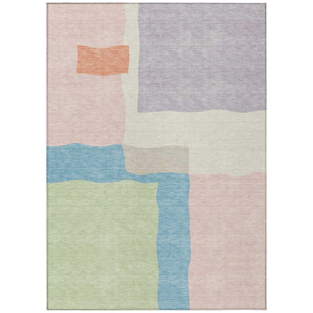 Machine Washable Indoor/Outdoor Chantille ACN2400 Pink 5' x 7'6" Rug. Picture 1