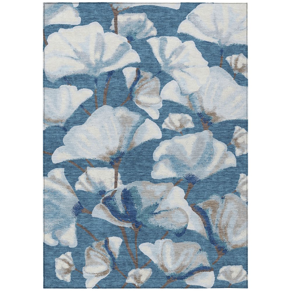 Machine Washable Indoor/Outdoor Chantille ACN2405 Blue 5' x 7'6" Rug. Picture 1