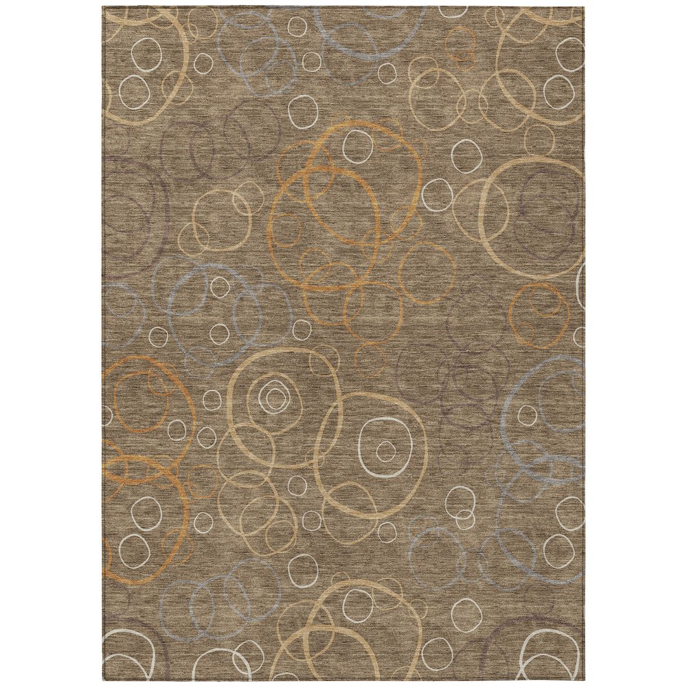 Machine Washable Indoor/Outdoor Chantille ACN2408 Brown 5' x 7'6" Rug. Picture 1