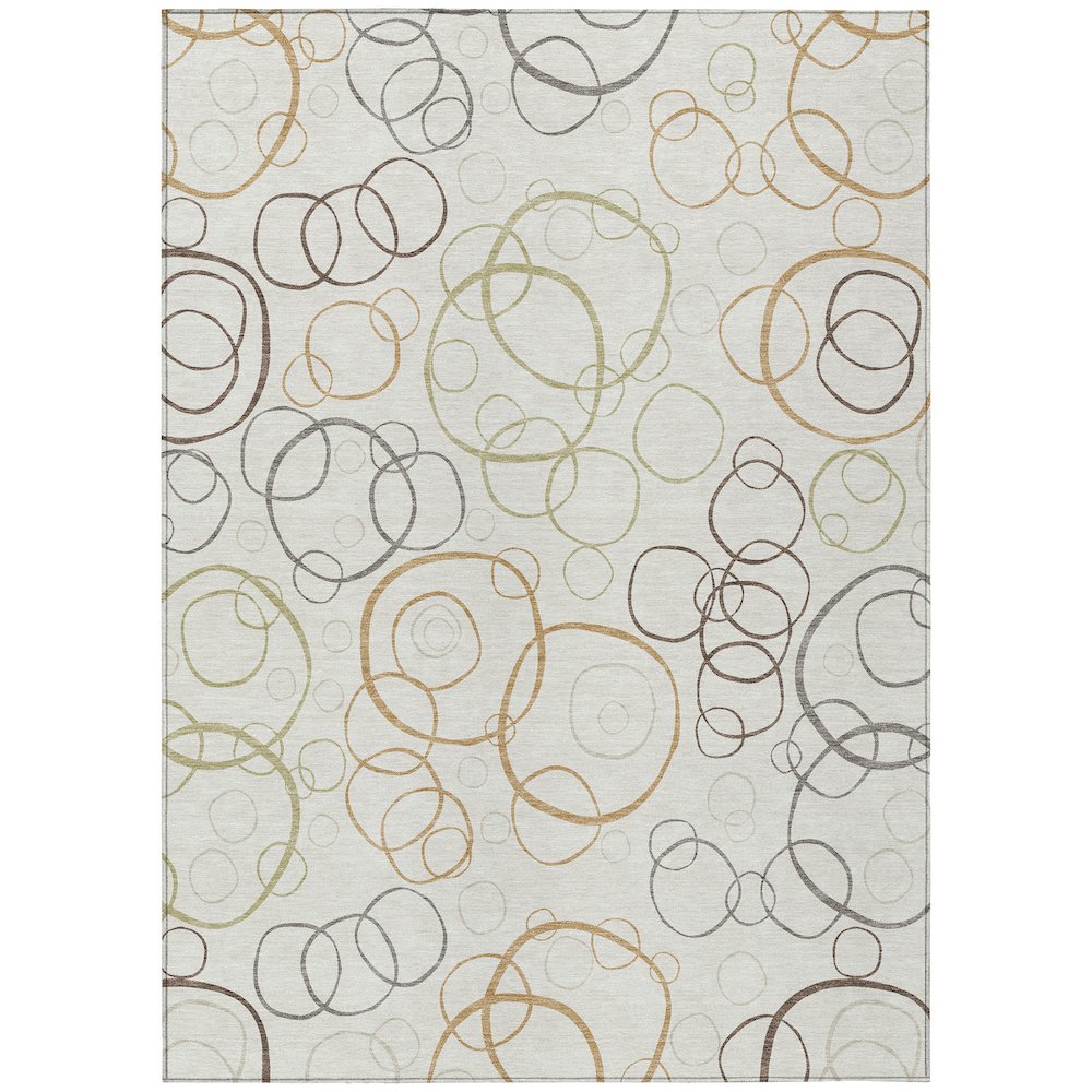 Machine Washable Indoor/Outdoor Chantille ACN2408 Ivory 5' x 7'6" Rug. Picture 1