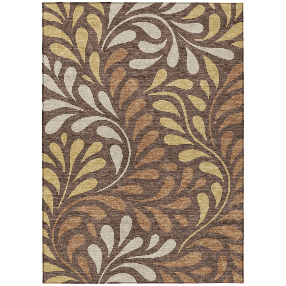 Machine Washable Indoor/Outdoor Chantille ACN2411 Brown 5' x 7'6" Rug. Picture 1