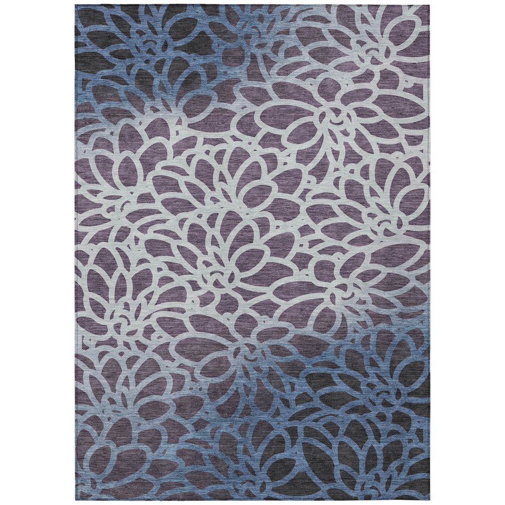 Machine Washable Indoor/Outdoor Chantille ACN2412 Purple 5' x 7'6" Rug. Picture 1