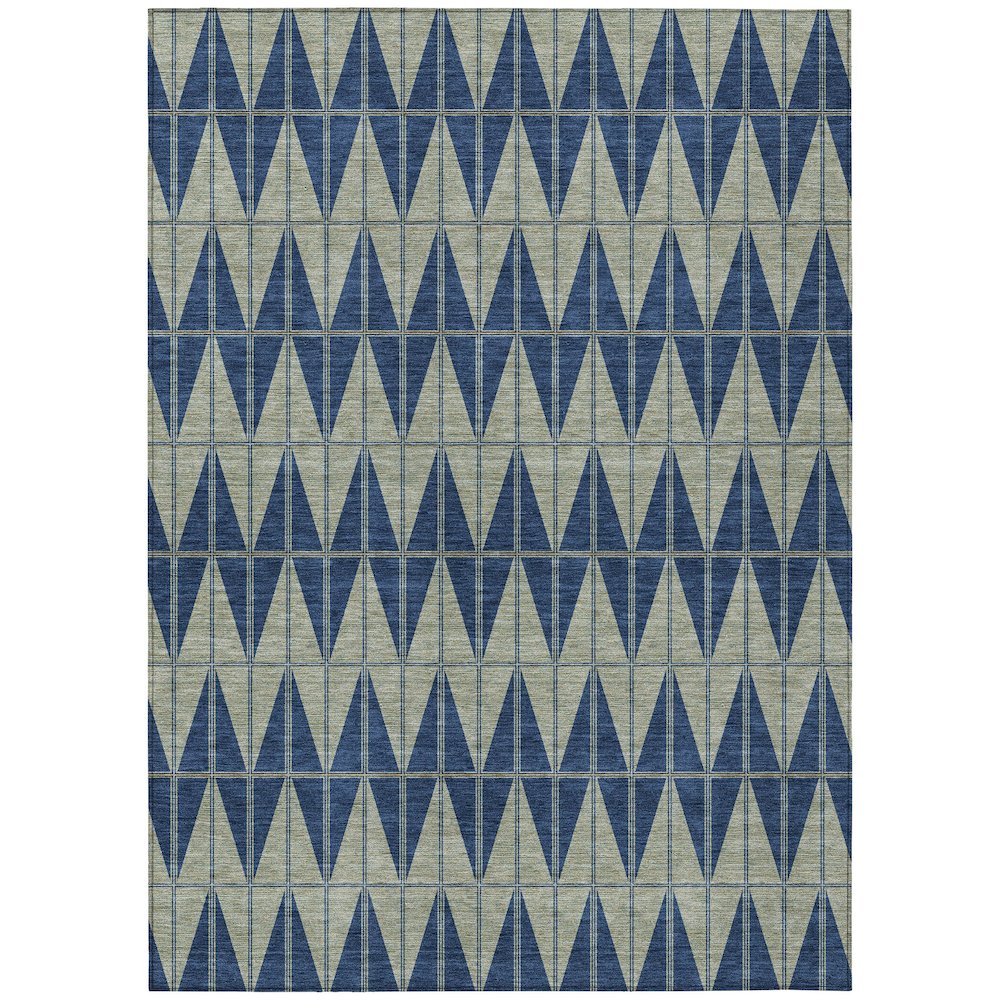 Machine Washable Indoor/Outdoor Chantille ACN2415 Blue 5' x 7'6" Rug. Picture 1
