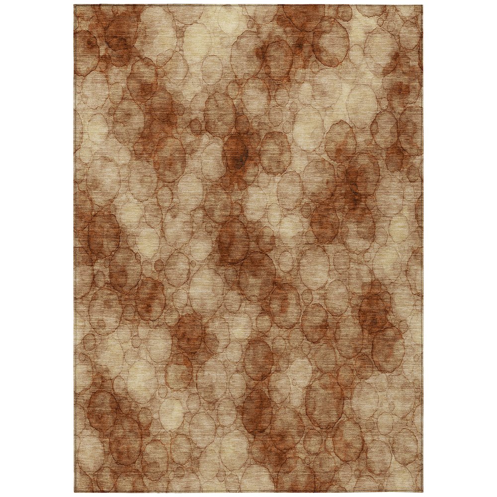 Machine Washable Indoor/Outdoor Chantille ACN2424 Orange 5' x 7'6" Rug. Picture 1