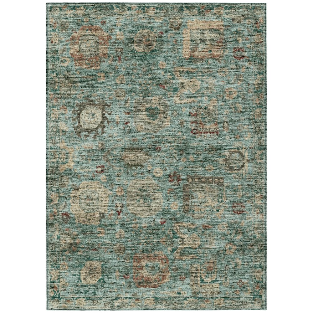 Machine Washable Indoor/Outdoor Chantille ACN2429 Blue 5' x 7'6" Rug. Picture 1
