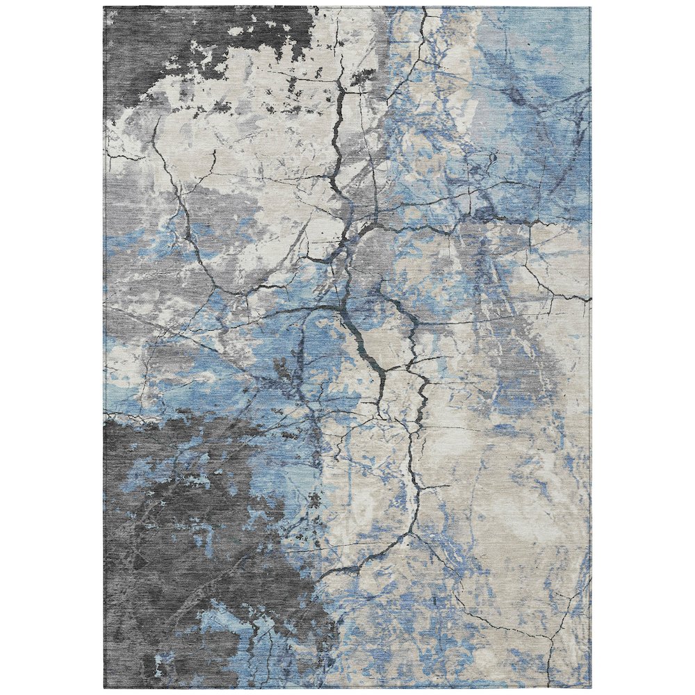 Machine Washable Indoor/Outdoor Chantille ACN2431 Blue 5' x 7'6" Rug. Picture 1