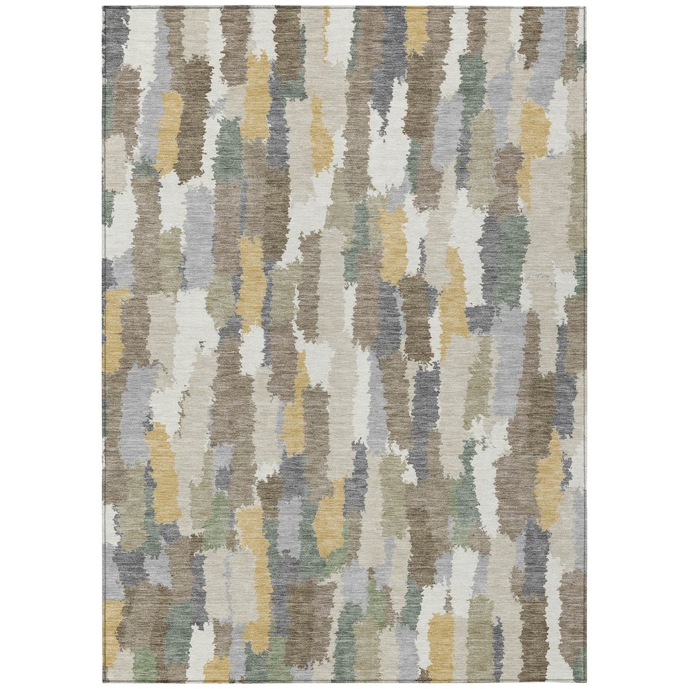 Machine Washable Indoor/Outdoor Chantille ACN2437 Ivory 5' x 7'6" Rug. Picture 1