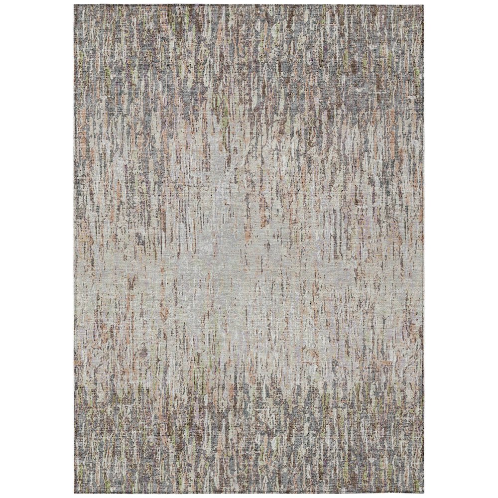 Machine Washable Indoor/Outdoor Chantille ACN2439 Gray 5' x 7'6" Rug. Picture 1