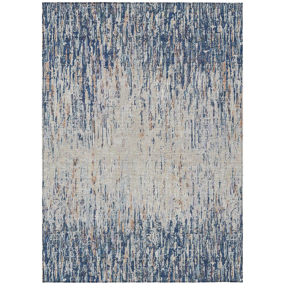 Machine Washable Indoor/Outdoor Chantille ACN2439 Blue 5' x 7'6" Rug. Picture 1
