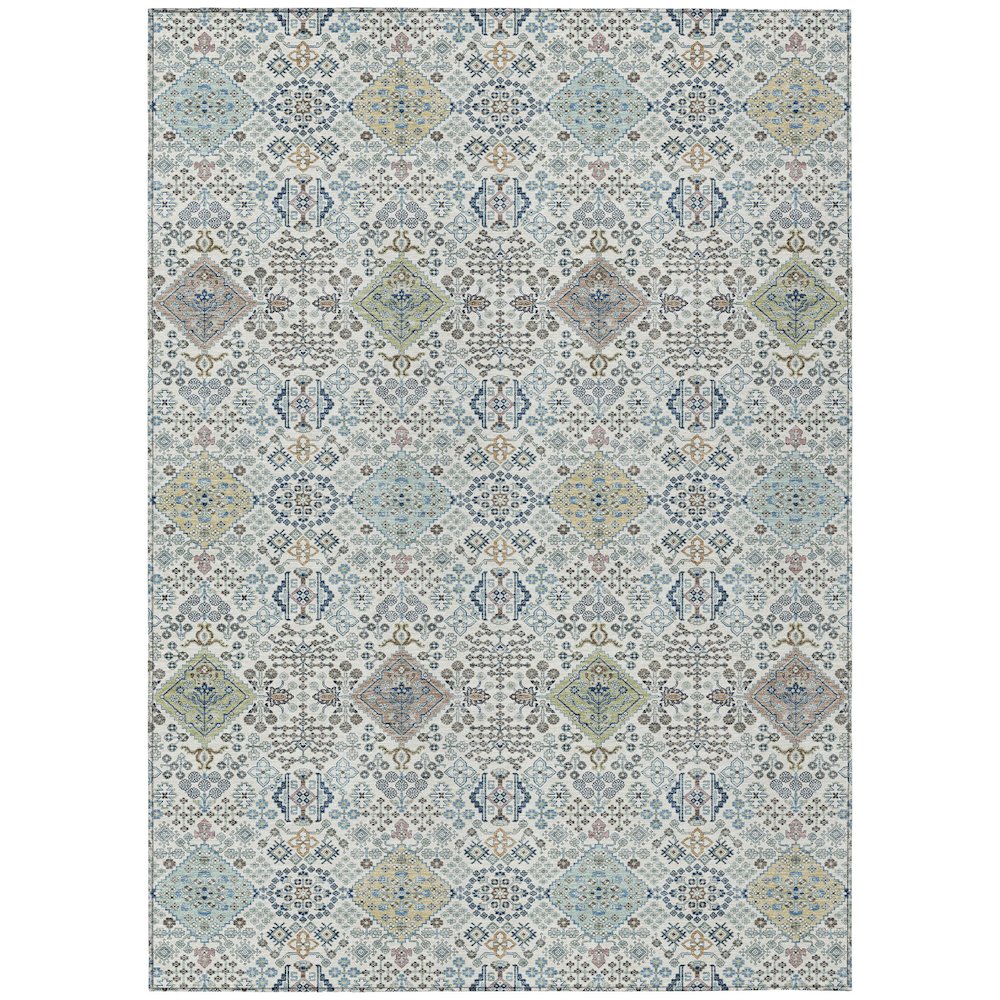 Machine Washable Indoor/Outdoor Chantille ACN2440 Ivory 5' x 7'6" Rug. Picture 1