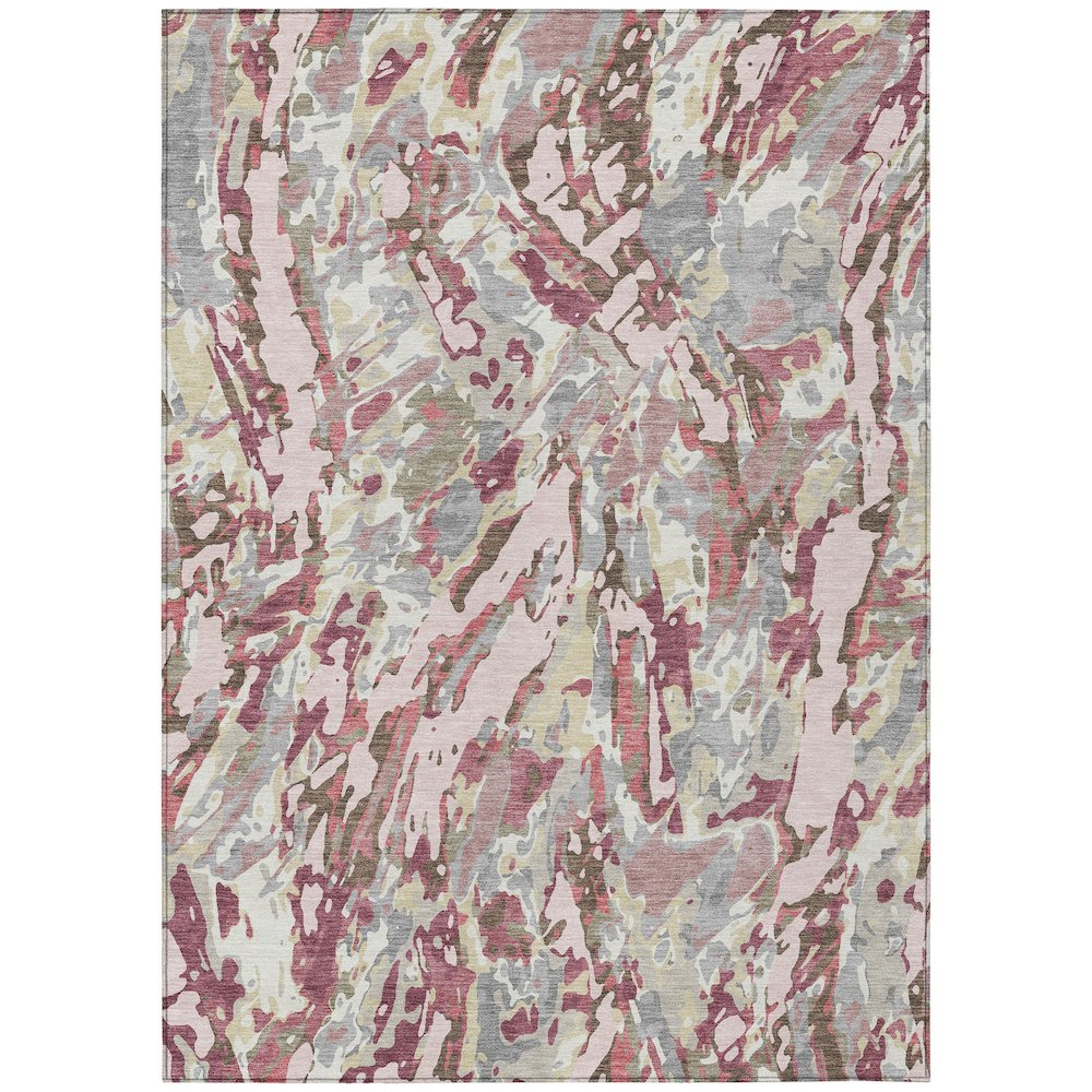 Machine Washable Indoor/Outdoor Chantille ACN2441 Pink 5' x 7'6" Rug. Picture 1