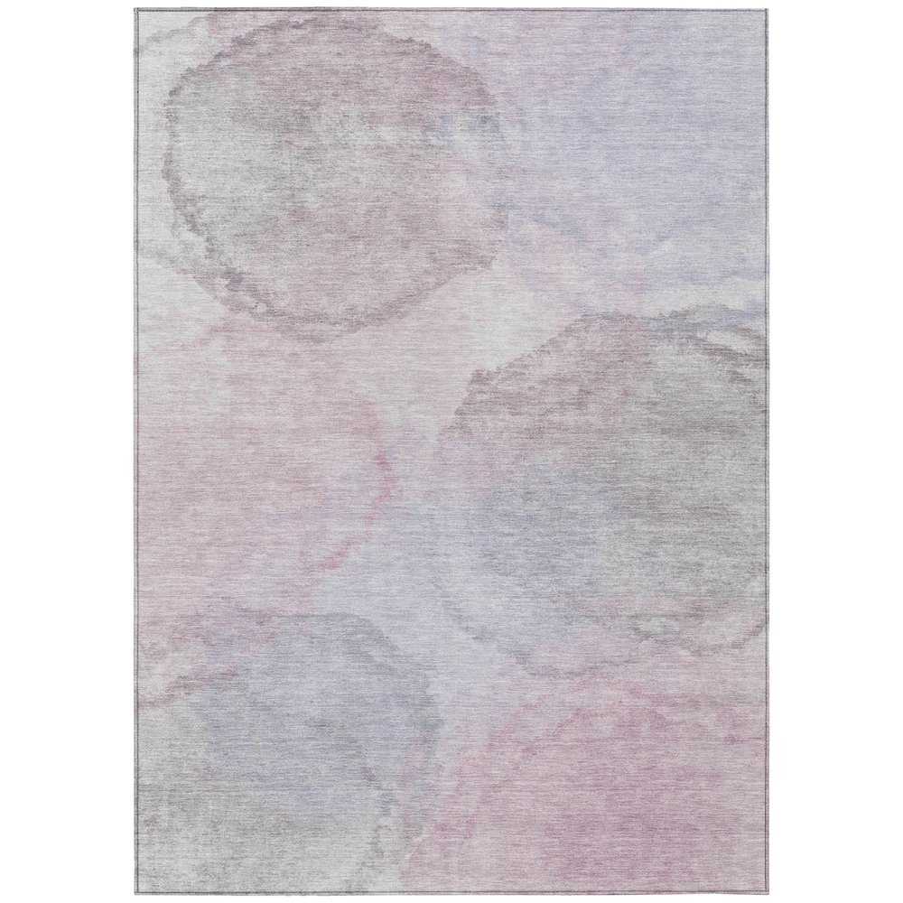 Machine Washable Indoor/Outdoor Chantille ACN2443 Pink 5' x 7'6" Rug. Picture 1