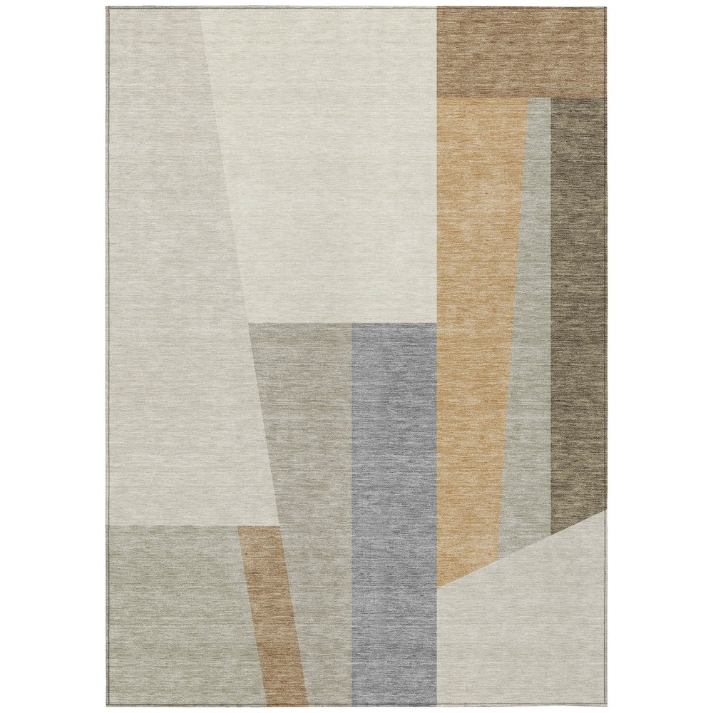 Machine Washable Indoor/Outdoor Chantille ACN2446 Brown 5' x 7'6" Rug. Picture 1