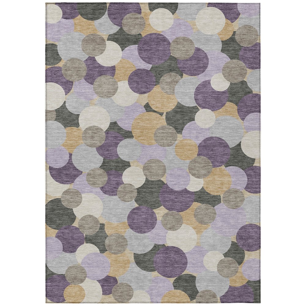 Machine Washable Indoor/Outdoor Chantille ACN2450 Purple 5' x 7'6" Rug. Picture 1