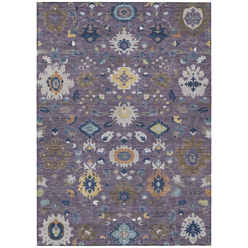 Machine Washable Indoor/Outdoor Chantille ACN2458 Purple 5' x 7'6" Rug. Picture 1