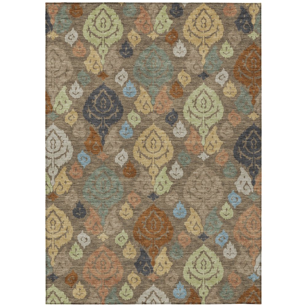 Machine Washable Indoor/Outdoor Chantille ACN2460 Brown 5' x 7'6" Rug. Picture 1