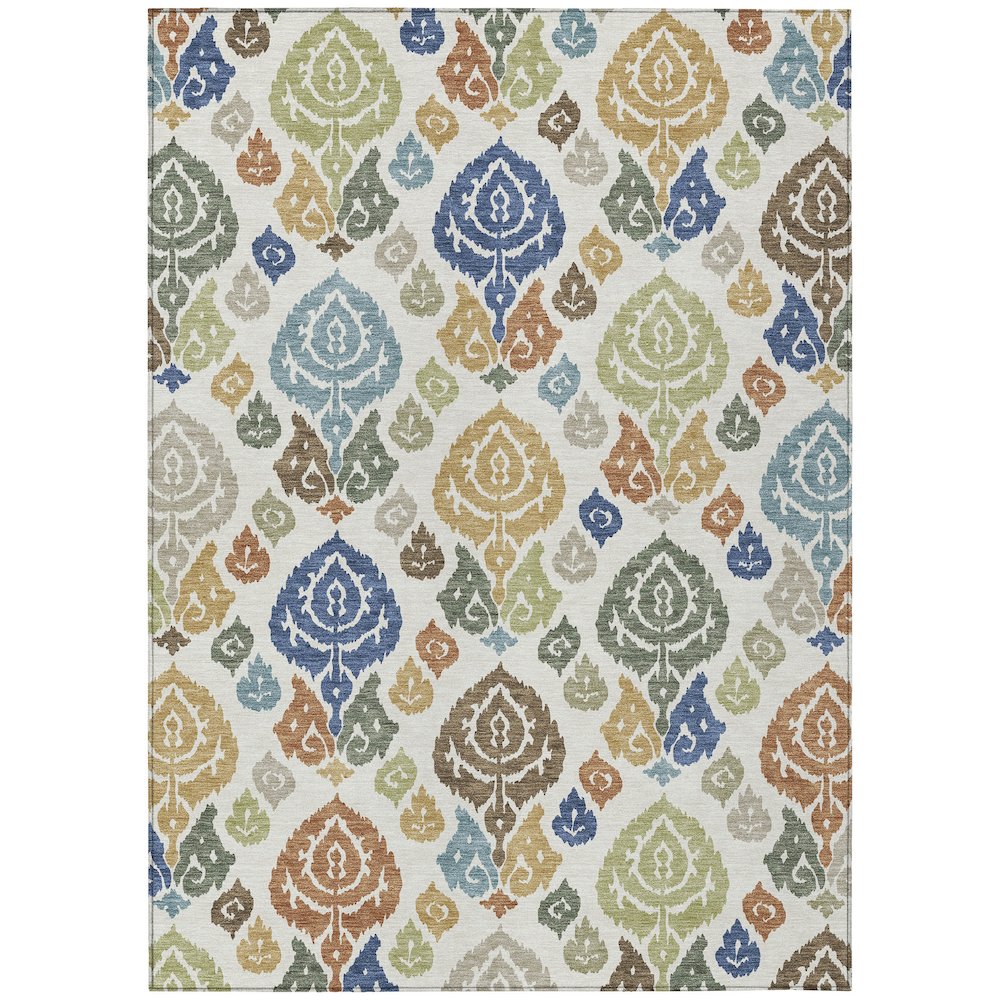 Machine Washable Indoor/Outdoor Chantille ACN2460 Ivory 5' x 7'6" Rug. Picture 1