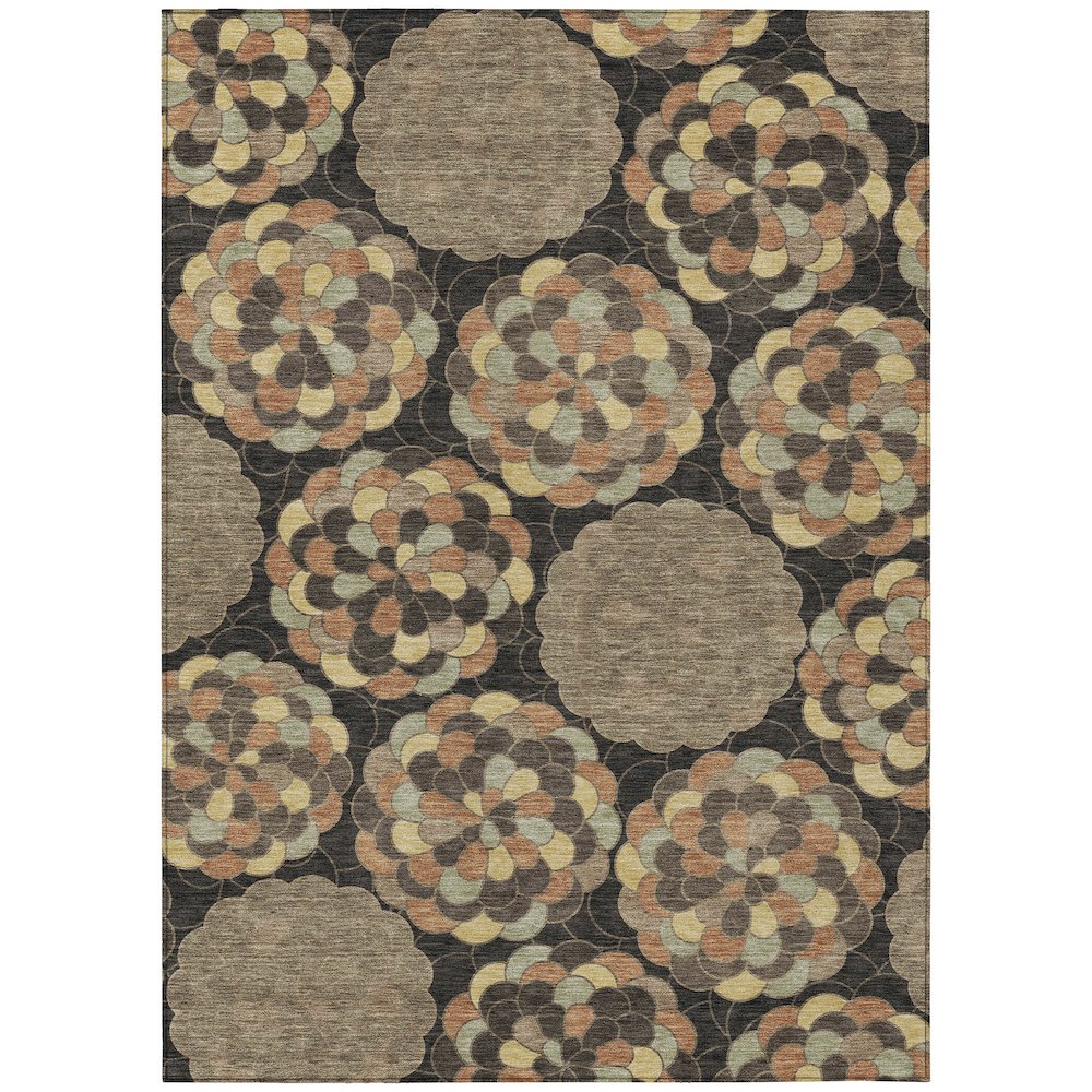 Machine Washable Indoor/Outdoor Chantille ACN2466 Brown 5' x 7'6" Rug. Picture 1