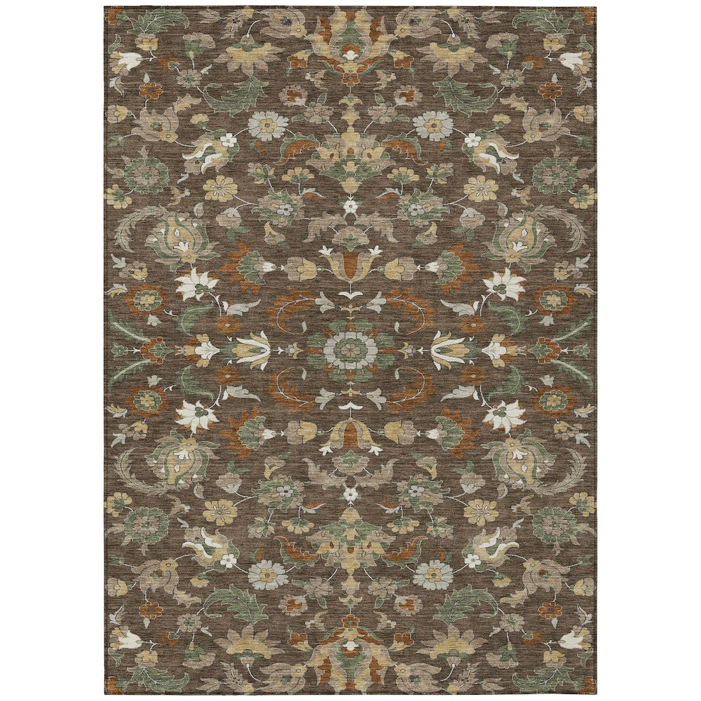 Machine Washable Indoor/Outdoor Chantille ACN2473 Brown 5' x 7'6" Rug. Picture 1