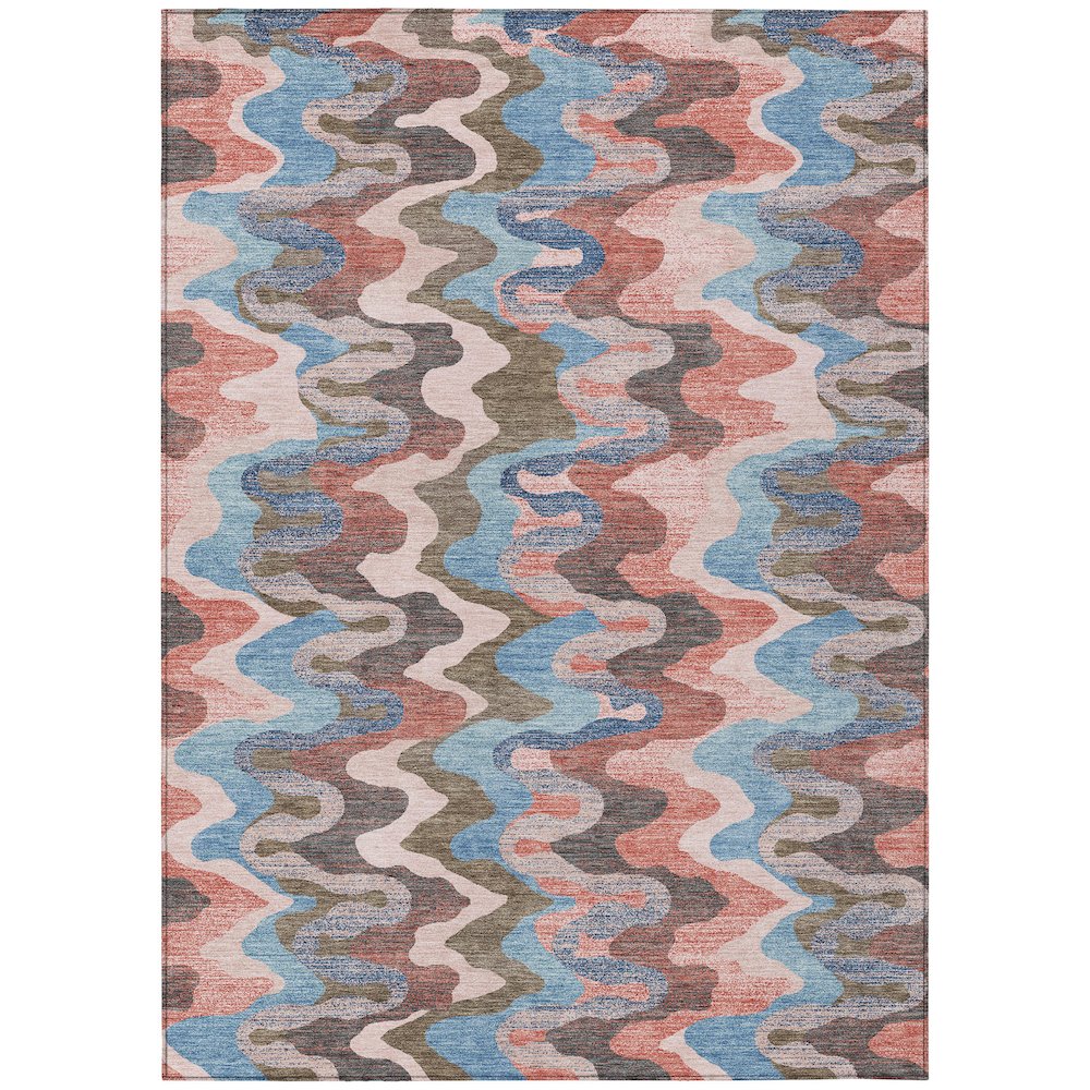 Machine Washable Indoor/Outdoor Chantille ACN2481 Pink 5' x 7'6" Rug. Picture 1