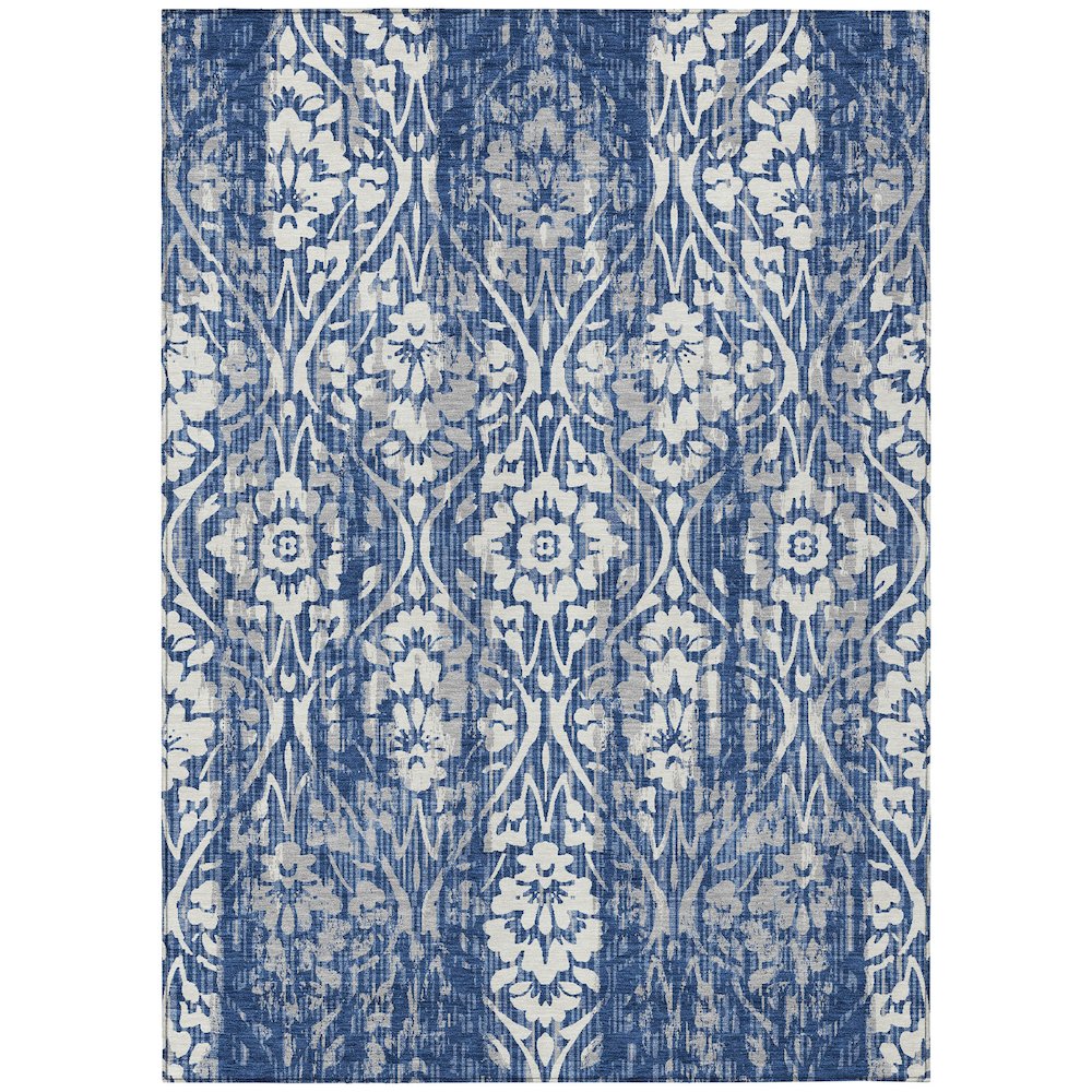 Machine Washable Indoor/Outdoor Chantille ACN2482 Blue 5' x 7'6" Rug. Picture 1