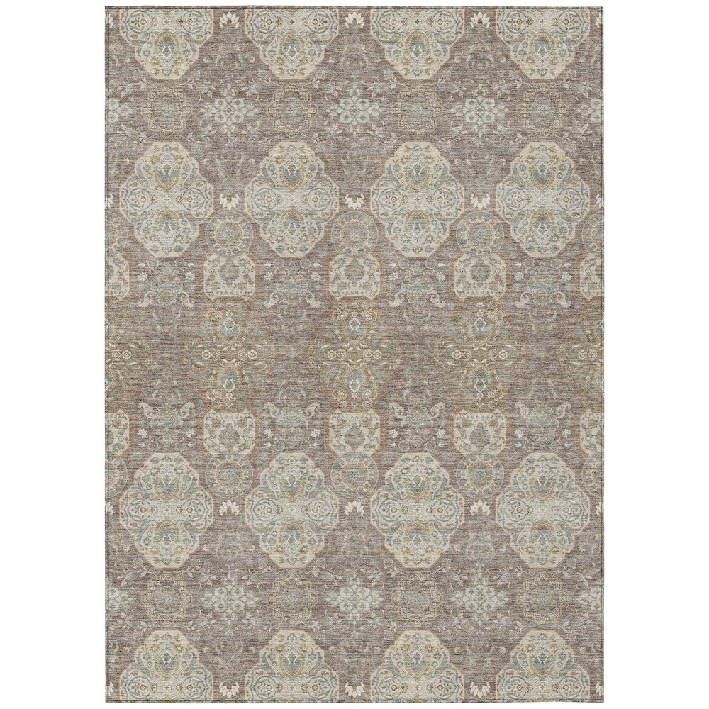 Machine Washable Indoor/Outdoor Chantille ACN2483 Brown 5' x 7'6" Rug. Picture 1