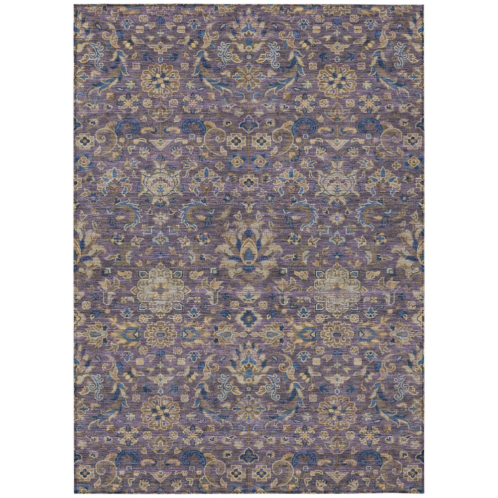 Machine Washable Indoor/Outdoor Chantille ACN2485 Purple 5' x 7'6" Rug. Picture 1