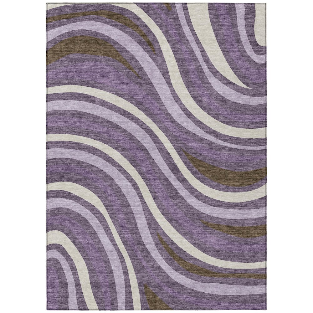 Machine Washable Indoor/Outdoor Chantille ACN2490 Purple 5' x 7'6" Rug. Picture 1