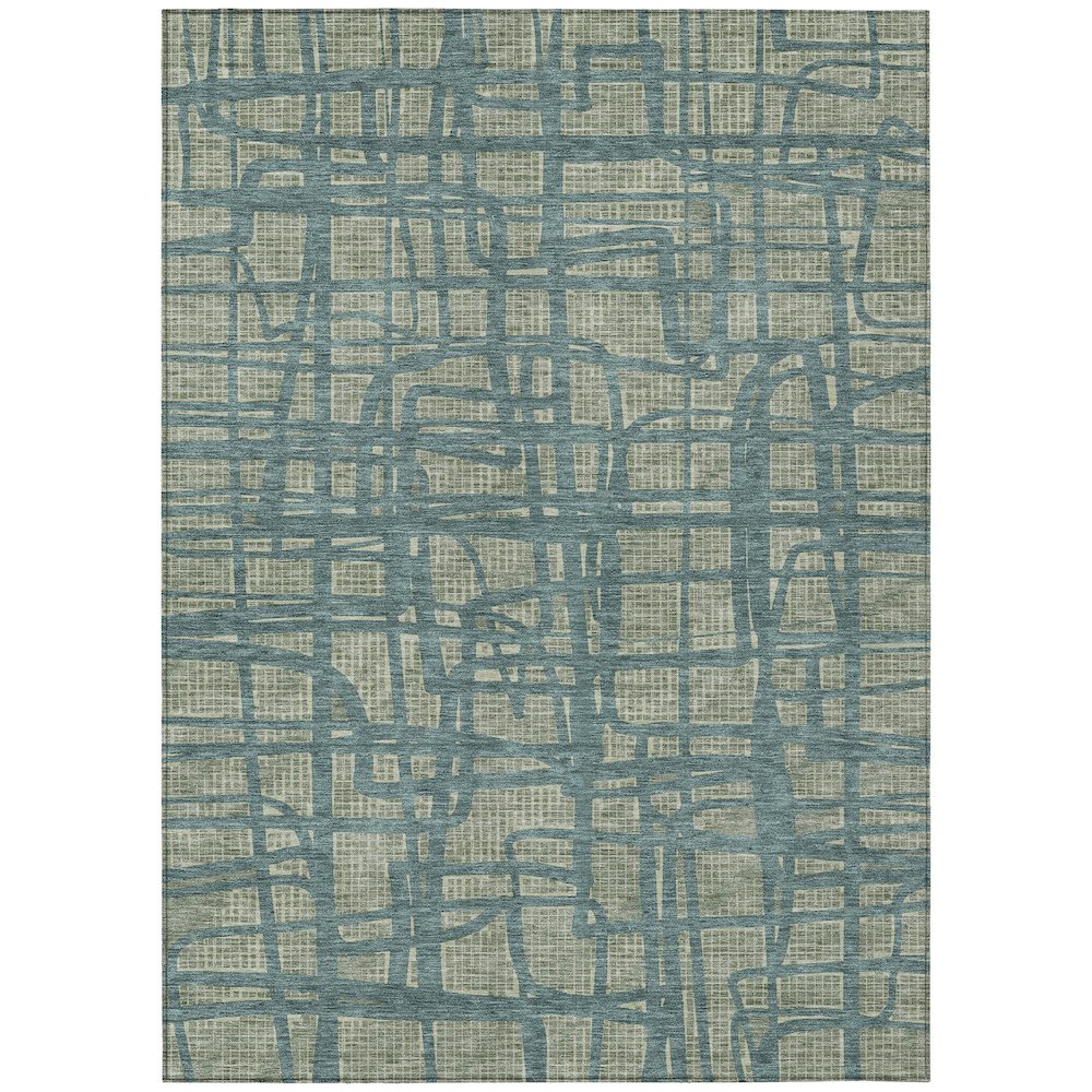 Machine Washable Indoor/Outdoor Chantille ACN2491 Green 5' x 7'6" Rug. Picture 1