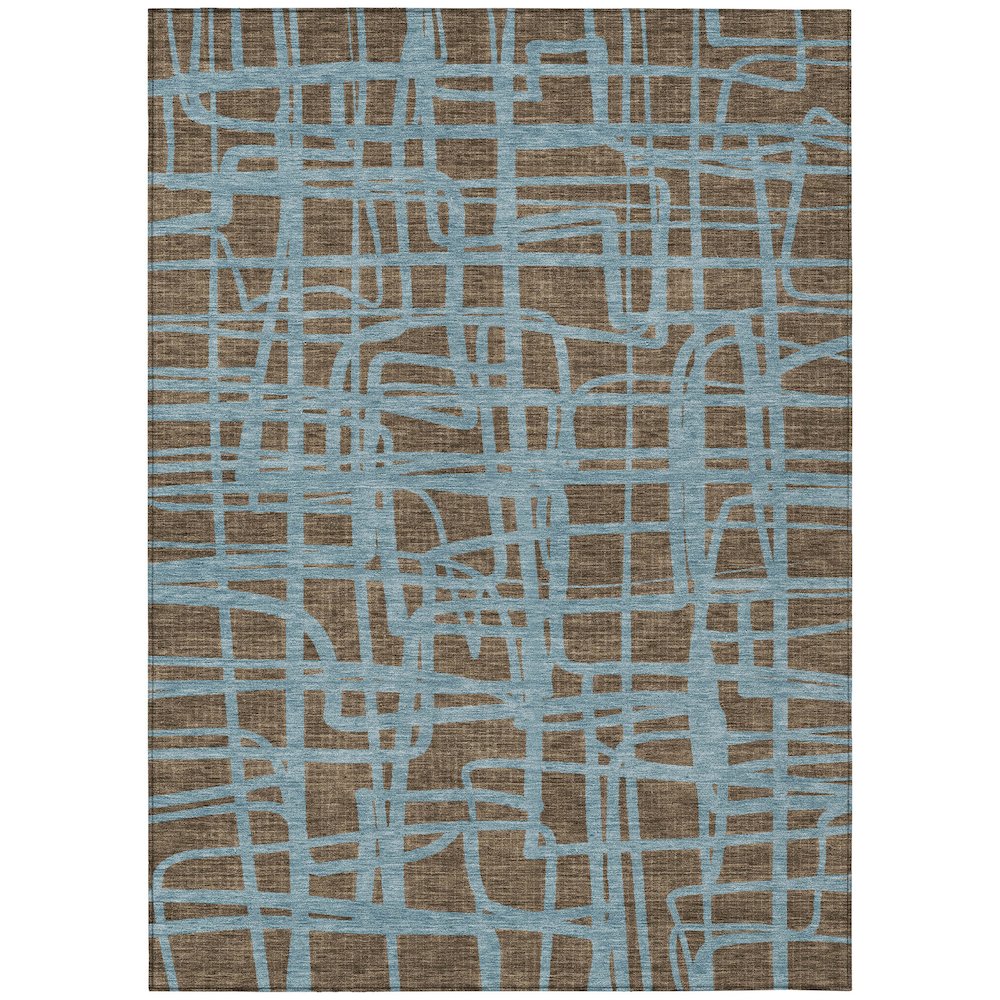 Machine Washable Indoor/Outdoor Chantille ACN2491 Brown 5' x 7'6" Rug. Picture 1