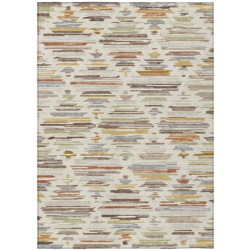 Machine Washable Indoor/Outdoor Chantille ACN2502 Ivory 5' x 7'6" Rug. Picture 1