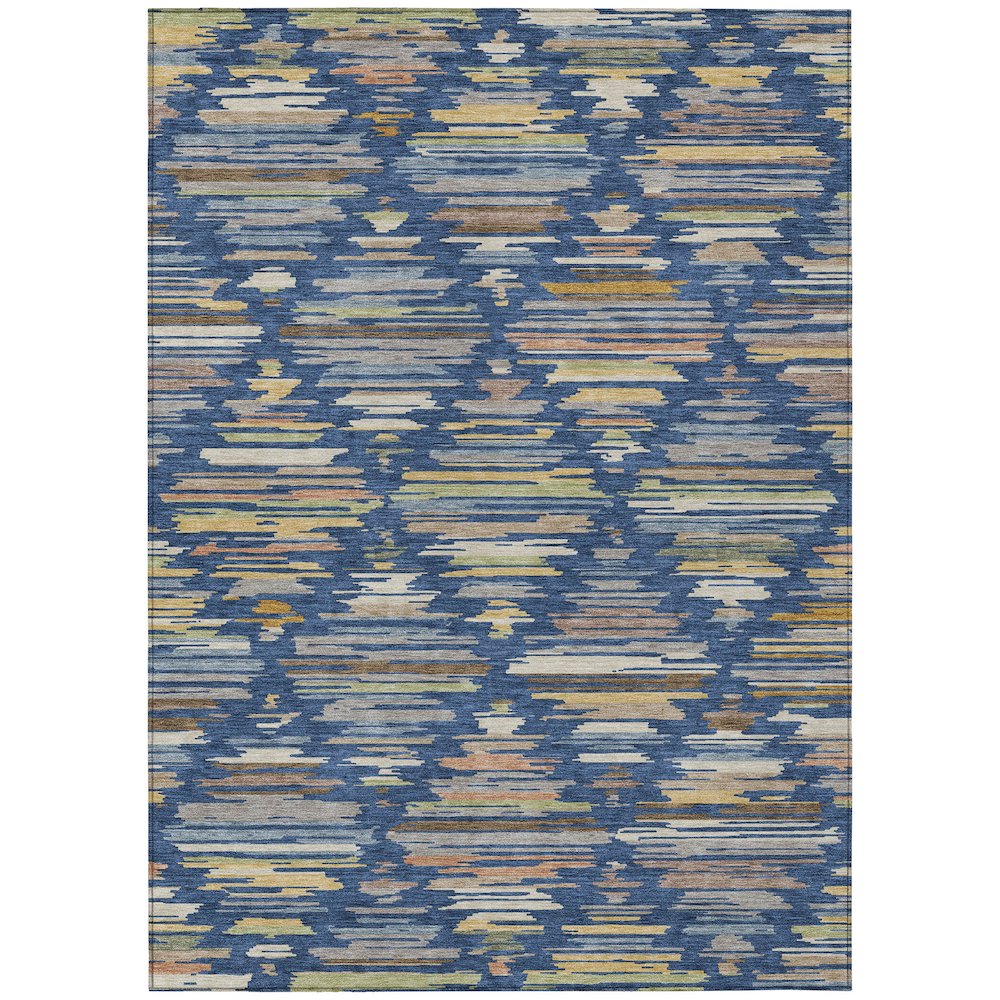 Machine Washable Indoor/Outdoor Chantille ACN2502 Blue 5' x 7'6" Rug. Picture 1