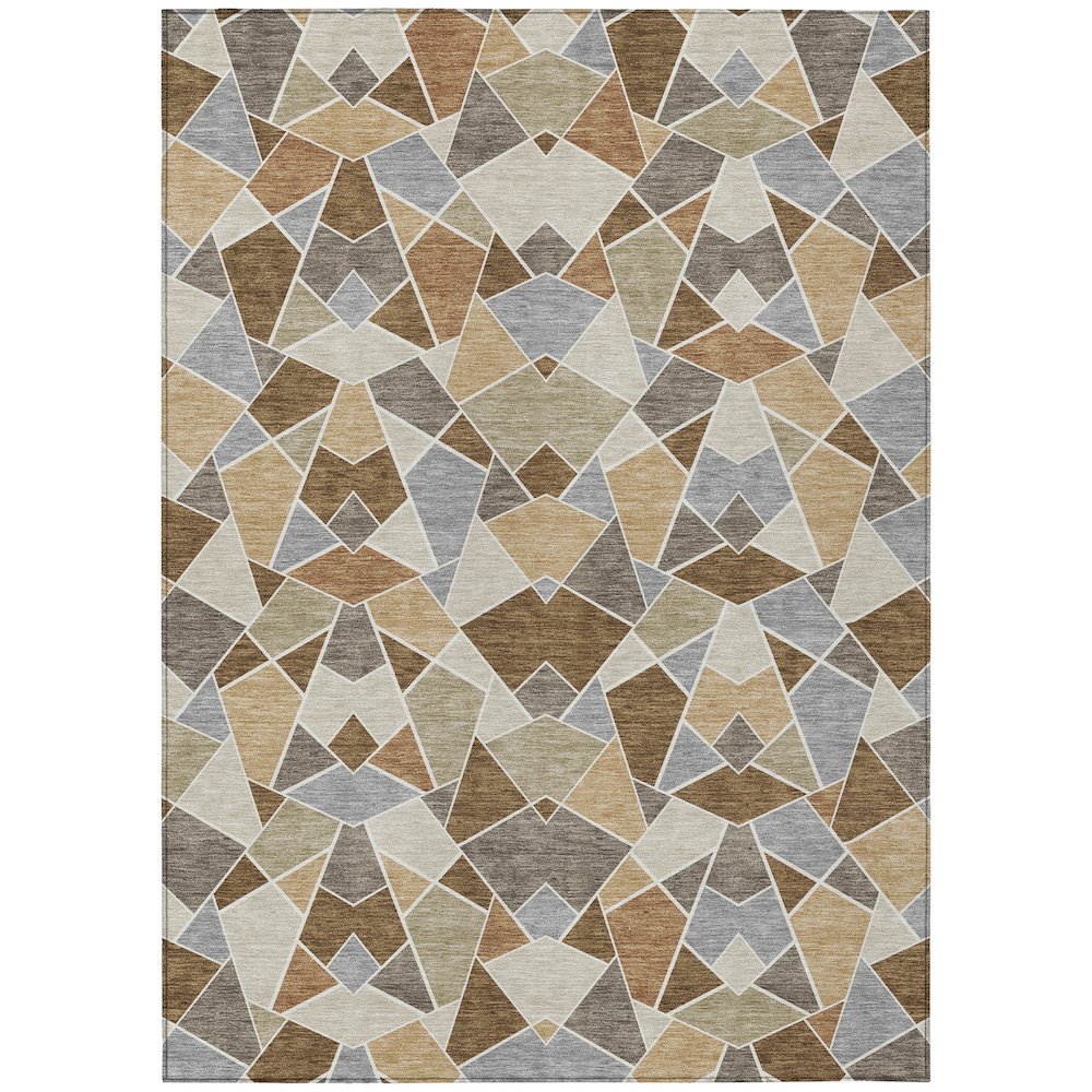 Machine Washable Indoor/Outdoor Chantille ACN2504 Brown 5' x 7'6" Rug. Picture 1