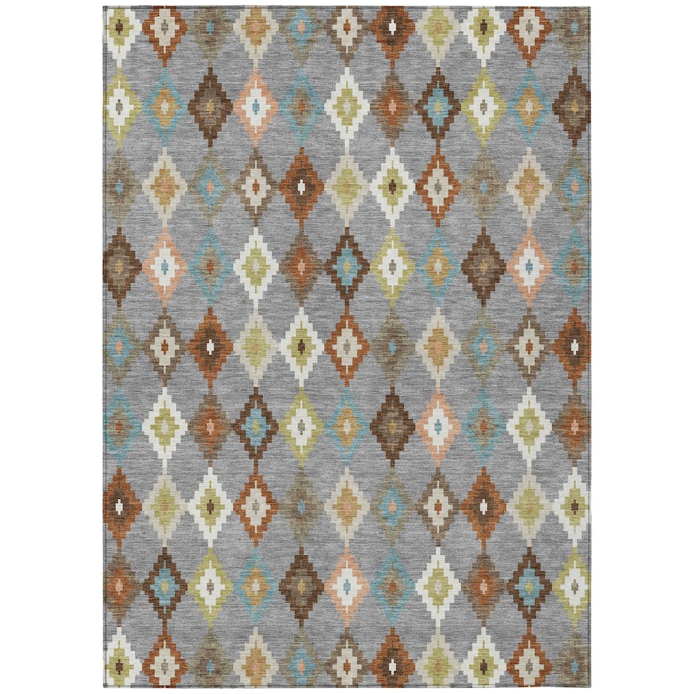 Machine Washable Indoor/Outdoor Chantille ACN2513 Gray 5' x 7'6" Rug. Picture 1
