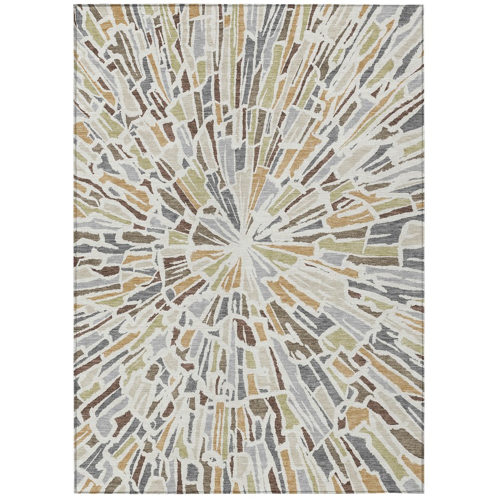 Machine Washable Indoor/Outdoor Chantille ACN2514 Ivory 5' x 7'6" Rug. Picture 1