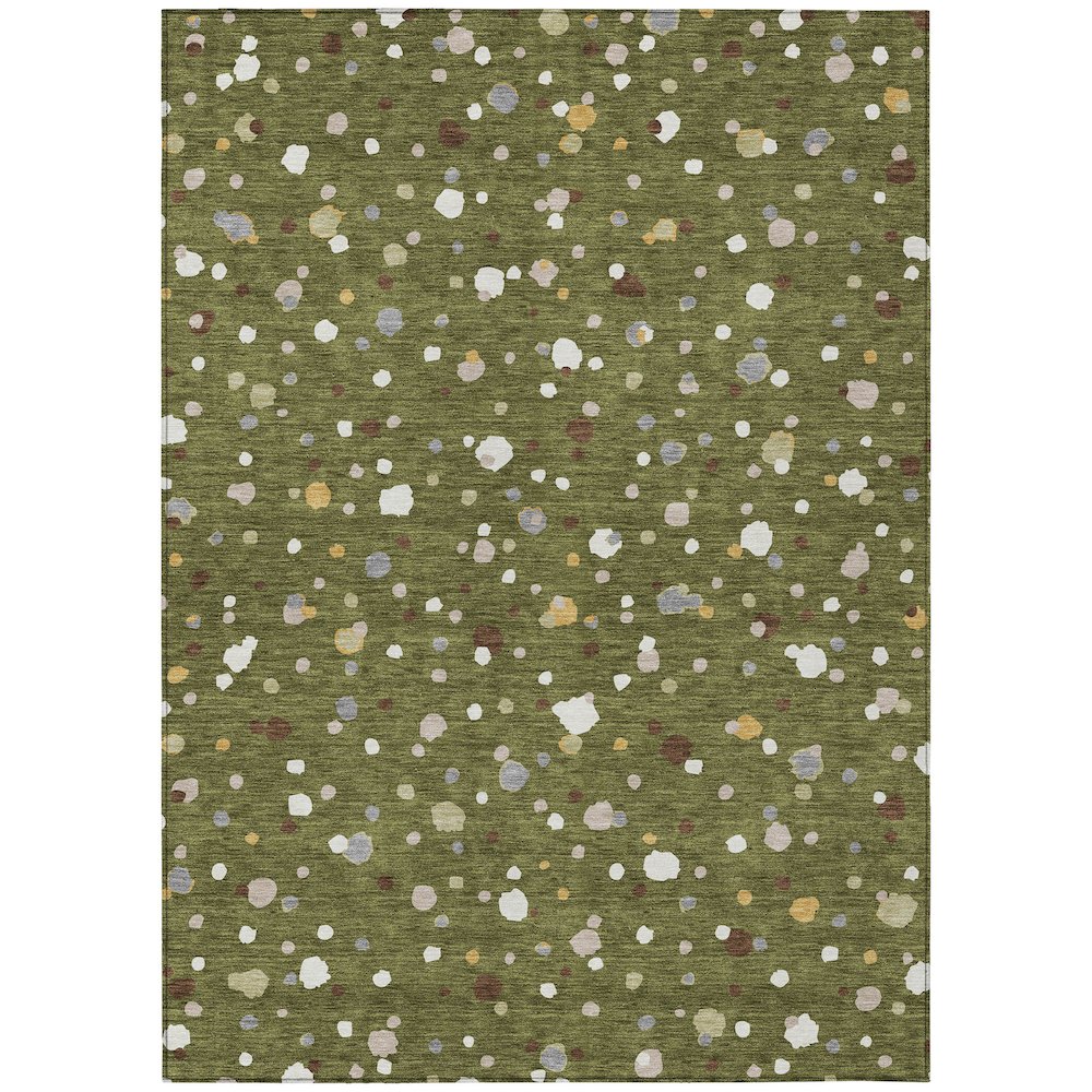 Machine Washable Indoor/Outdoor Chantille ACN2518 Green 5' x 7'6" Rug. Picture 1