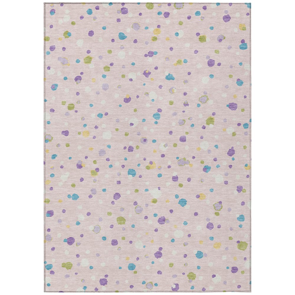 Machine Washable Indoor/Outdoor Chantille ACN2518 Pink 5' x 7'6" Rug. Picture 1