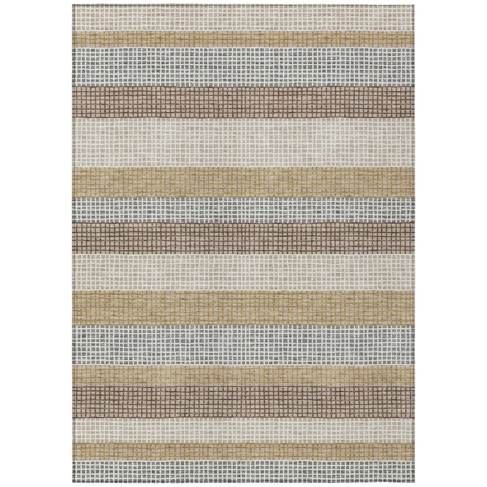 Machine Washable Indoor/Outdoor Chantille ACN2530 Brown 5' x 7'6" Rug. Picture 1